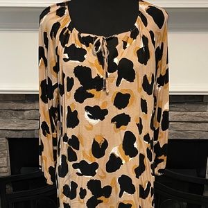 LulaRoe Large Animal print Debra Peasant Top